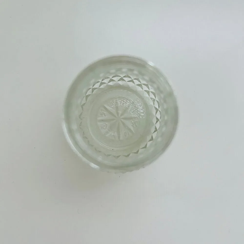 Vintage Diamond Point Glass Sugar Shaker With Metal Screw-On Lid